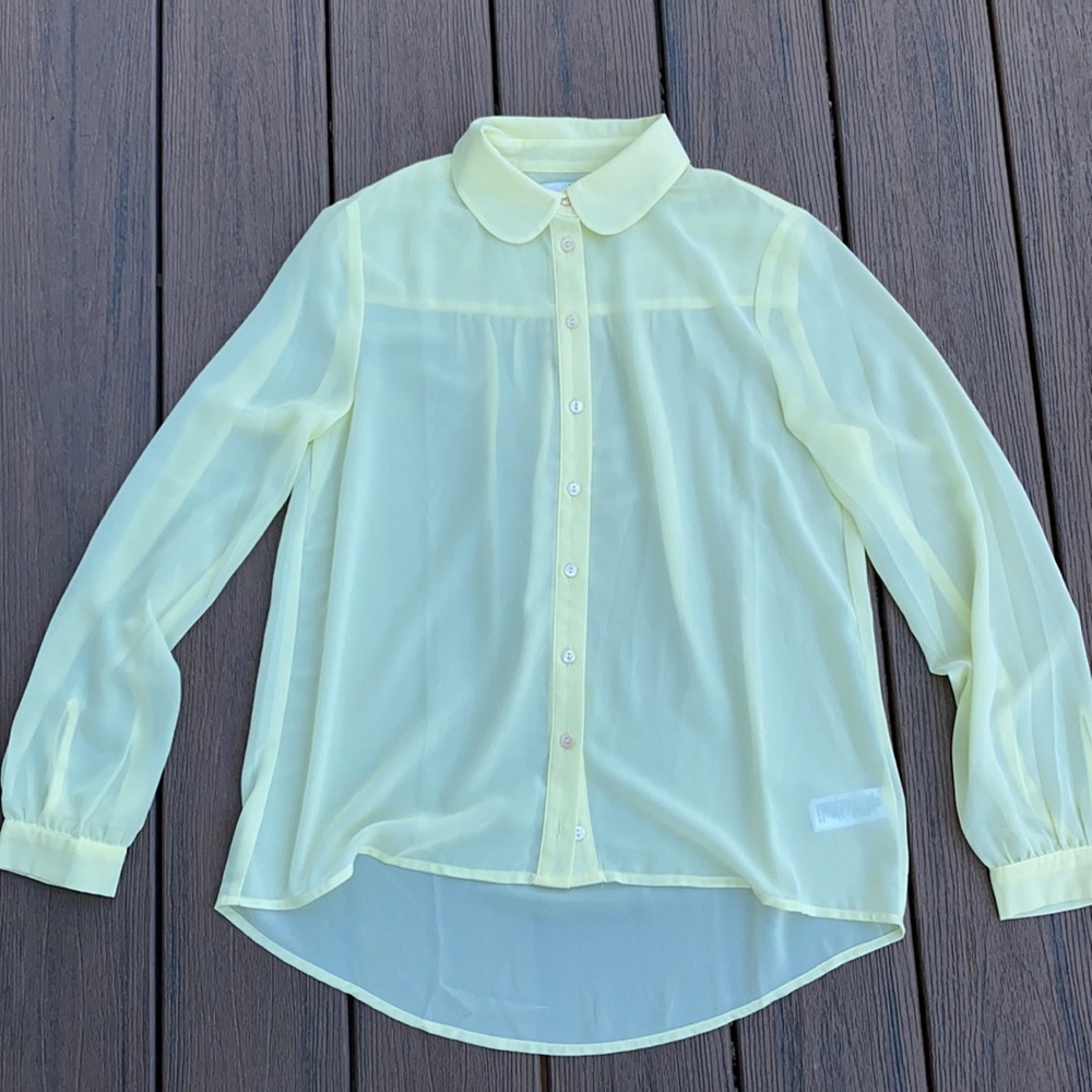 Forever 21 sheer Peter pan collar blouse in small